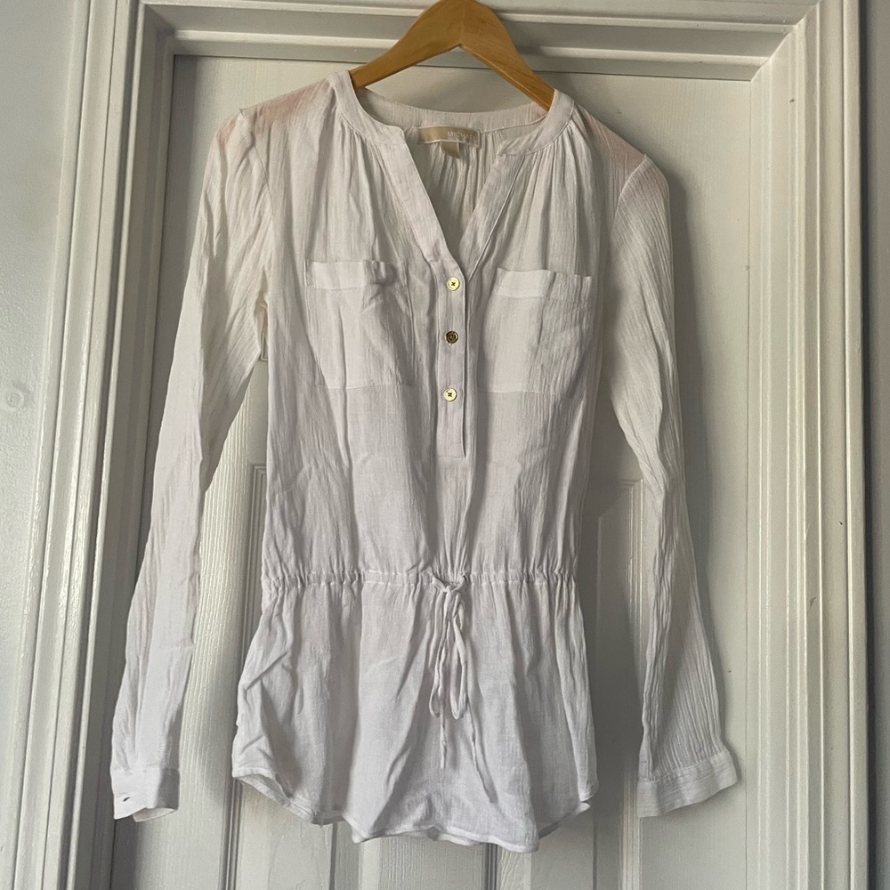 Michael Kors White Gauze Blouse
